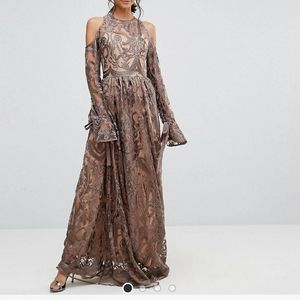 True Decadence Cold Shoulder Premium Maxi Dress